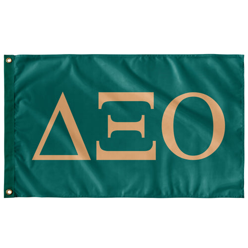 Delta Xi Omicron Sorority Flag - Teal & Peach Marmalade