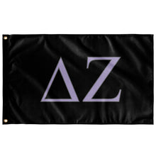 Load image into Gallery viewer, Delta Zeta Sorority Flag - Black, Lavender &amp; Silver Grey