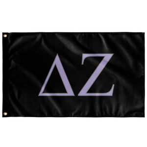 Delta Zeta Sorority Flag - Black, Lavender & Silver Grey