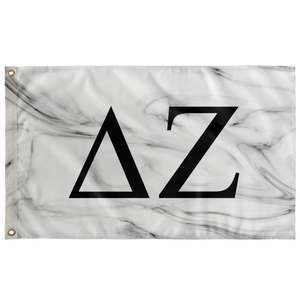Delta Zeta White Marble Sorority Flag