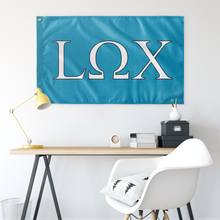 Load image into Gallery viewer, L Omega Chi Flag - Cyan, White &amp; Black