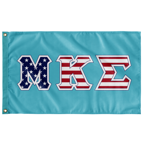 Mu Kappa Sigma American Flag - Turquoise