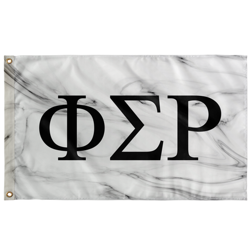 Phi Sigma Rho White Marble Greek Flag