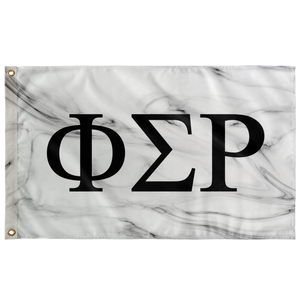 Phi Sigma Rho White Marble Greek Flag