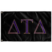 Load image into Gallery viewer, Delta Tau Delta Fraternity Flag - Black, Explorer Purple &amp; Explorer Gold