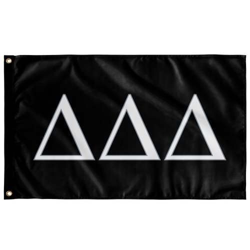 Delta Delta Delta Sorority Flag - Black, White & Silver