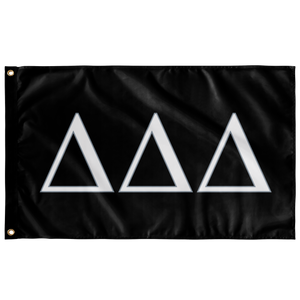 Delta Delta Delta Sorority Flag - Black, White & Silver
