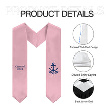 Load image into Gallery viewer, Delta Gamma Anchor Stole + Class of 2024 - Pink &amp; Navy