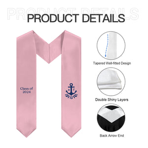Delta Gamma Anchor Stole + Class of 2024 - Pink & Navy