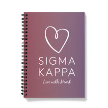 Load image into Gallery viewer, Sigma Kappa Live With Heart Gradient Notebook