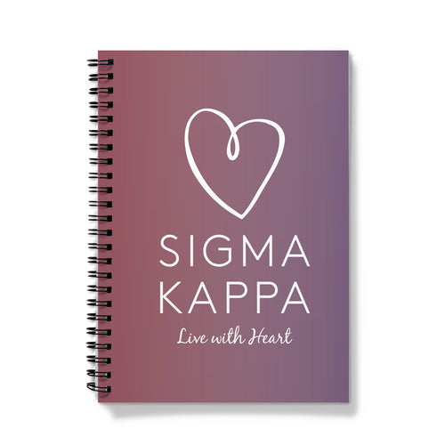 Sigma Kappa Live With Heart Gradient Notebook