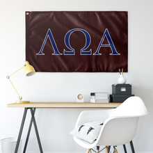 Load image into Gallery viewer, Lambda Omega Alpha Fraternity Flag - Maroon, Royal &amp; White