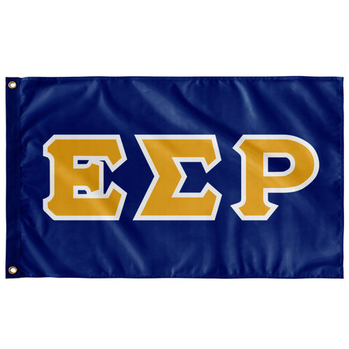 Epsilon Sigma Rho Greek Block Flag - Royal, Light Gold & White
