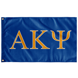 Alpha Kappa Psi Fraternity Flag - Royal, Gold & White