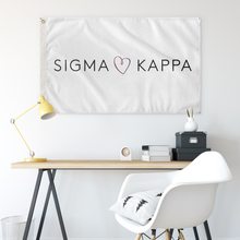 Load image into Gallery viewer, Sigma Kappa Logo Sorority Flag - White