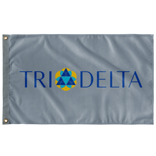 Load image into Gallery viewer, Tri Delta Logo Sorority Flag - Silver &amp; Full Color
