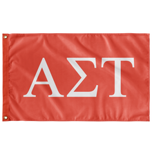 Load image into Gallery viewer, Alpha Sigma Tau Sorority Flag - Coral &amp; White