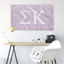 Load image into Gallery viewer, Sigma Kappa Sorority Flag - Lavender &amp; White