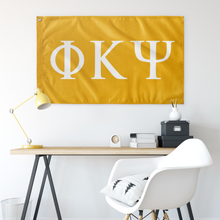Load image into Gallery viewer, Phi Kappa Psi Greek Letters Flag - Yellow &amp; White