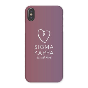 Sigma Kappa Live With Heart Gradient Tough Phone Case