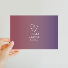 Load image into Gallery viewer, Sigma Kappa Live With Heart Gradient Classic Postcard