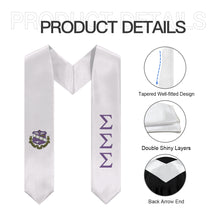 Load image into Gallery viewer, Sigma Sigma Sigma Graduation Stole With Crest - White