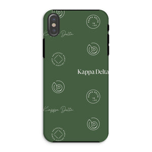 Kappa Delta Step Pattern Tough Phone Case - Dark Olive