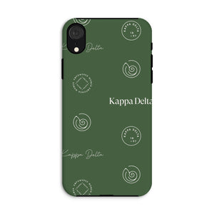 Kappa Delta Step Pattern Tough Phone Case - Dark Olive