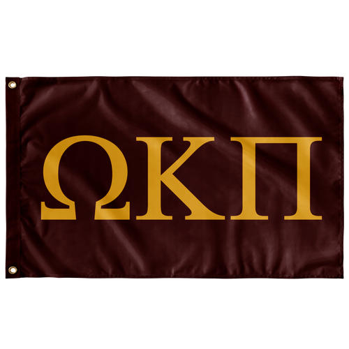 Omega Kappa Pi Greek Flag - Maroon & Light Gold