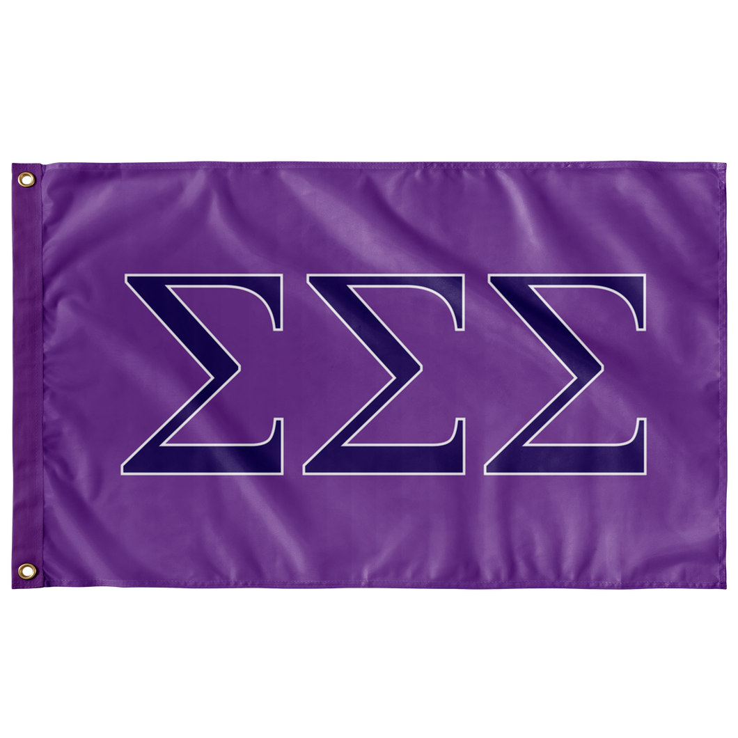 Sigma Sigma Sigma Sorority Flag - Light Purple, Royal Purple & White