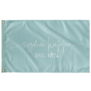 Sigma Kappa Sorority Script Flag - Mint & White