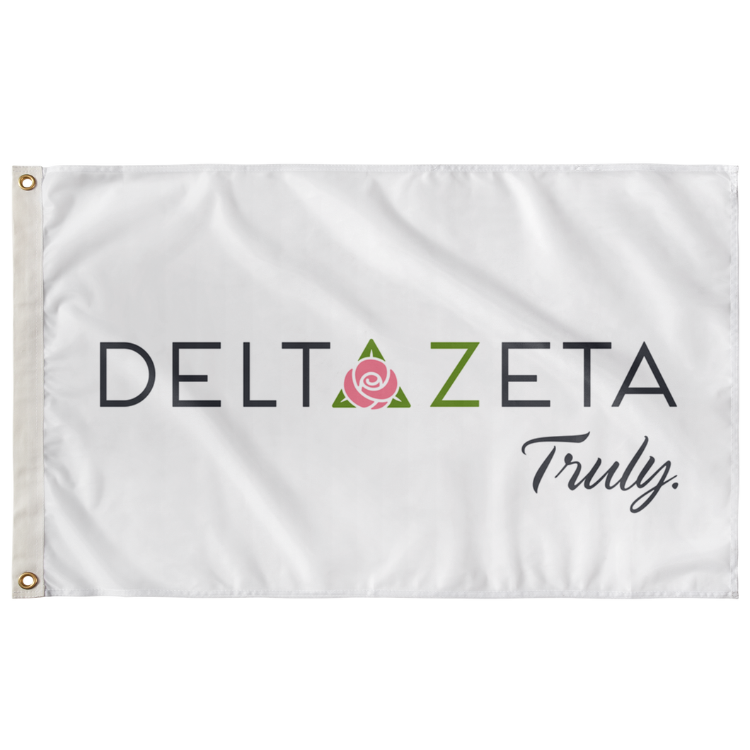 Delta Zeta Truly Sorority Flag - White