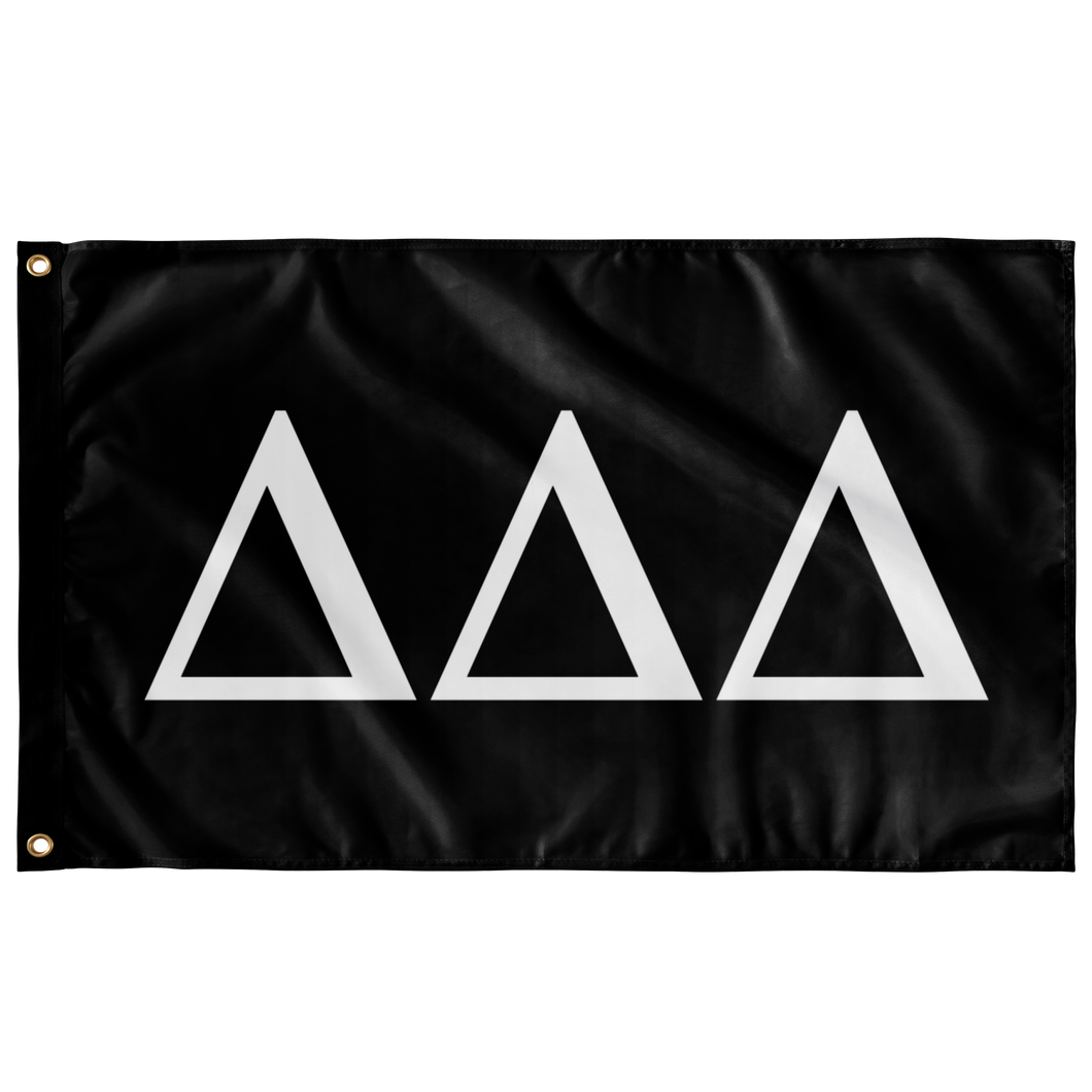 Delta Delta Delta Sorority Flag - Black & White