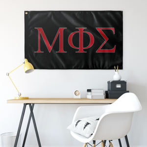 Mu Phi Sigma Greek Flag - Black, Red & Silver