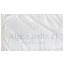 Load image into Gallery viewer, Alpha Delta Pi Be The First Sorority Flag - White &amp; Horizon