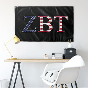 Zeta Beta Tau USA Flag - Black