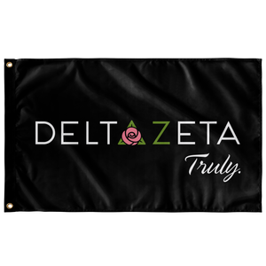 Delta Zeta Truly Sorority Flag - Black