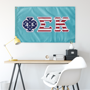 Phi Sigma Kappa American Flag - Turquoise
