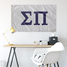 Load image into Gallery viewer, Sigma Pi Fraternity Flag - Silver, Purple &amp; White