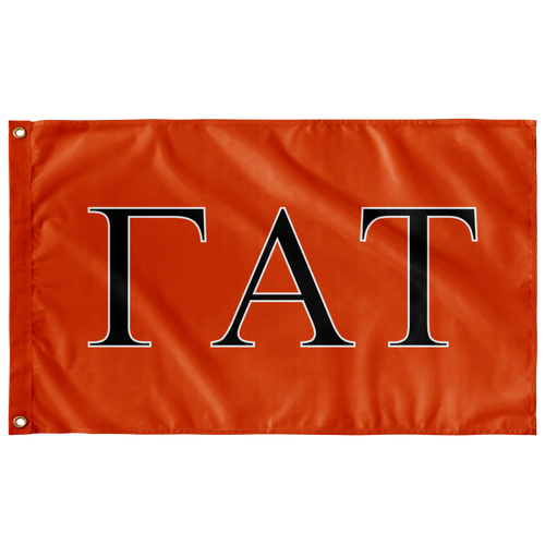 Gamma Alpha Tau Fraternity Flag - Orange, Black & White