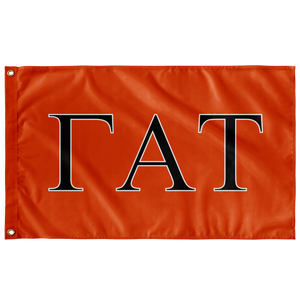 Gamma Alpha Tau Fraternity Flag - Orange, Black & White