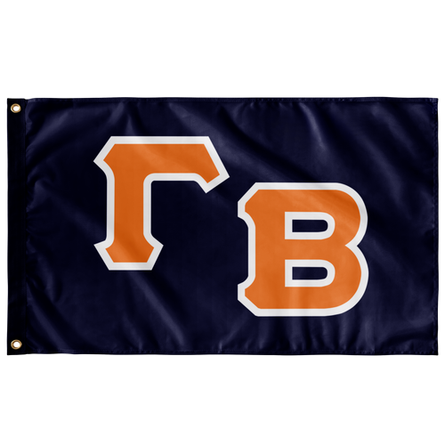 Gamma Beta Diagonal Greek Block Flag - Navy, Tennessee Orange & White