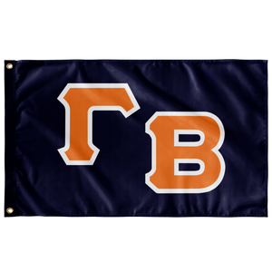 Gamma Beta Diagonal Greek Block Flag - Navy, Tennessee Orange & White