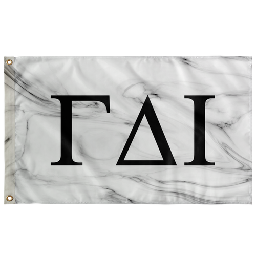 Gamma Delta Iota White Marble Greek Flag