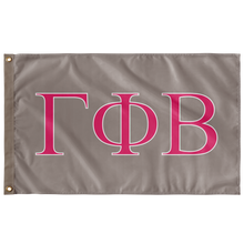 Load image into Gallery viewer, Gamma Phi Beta Sorority Flag - A La Mode, Carnation &amp; White