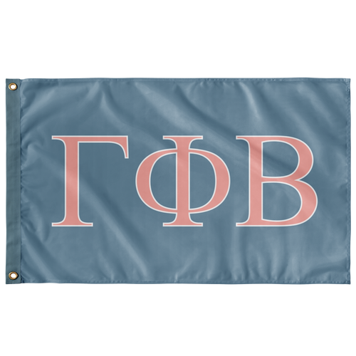 Gamma Phi Beta Sorority Flag - Once In A Blue Moon, Blush & White