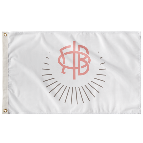 Gamma Phi Beta White Flag With Symbols