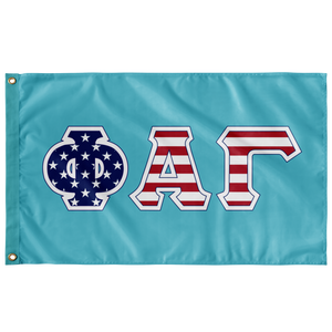 Phi Alpha Gamma American Flag - Turquoise