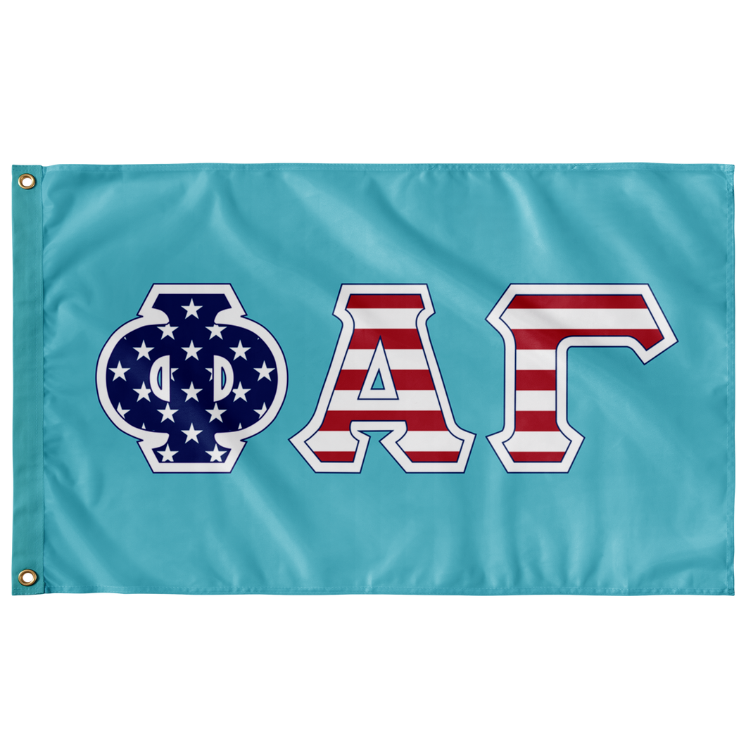 Phi Alpha Gamma American Flag - Turquoise