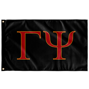 Gamma Psi Fraternity Flag - Black, Red & Light Gold